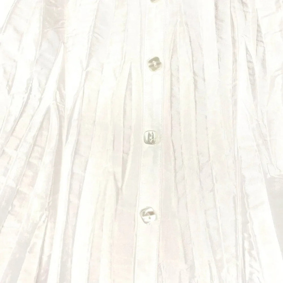 Beluva San Francisco Pleated Button Down Shirt Blouse White Blue Women's XS - Picture 6 of 10